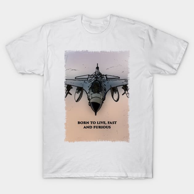 Fighter Jet Born P11 T-Shirt by FasBytes